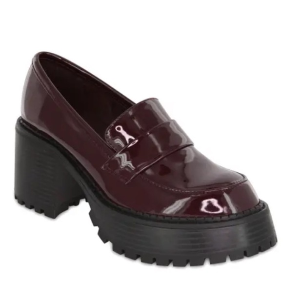 MIA Shoes - MIA dahlia platform lug sole loafer in burgundy